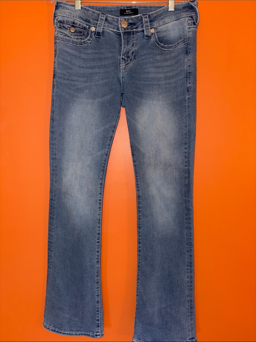 True Religion Women's Medium Blue Bootcut Jeans Size 29 NWOT